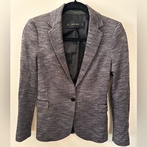 Zara Women’s XS Textured Charcoal Grey Blazer Jacket